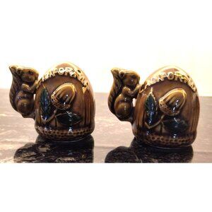 1970's California Squirrel Salt & Pepper Shakers Vintage Gold Ceramic Japan